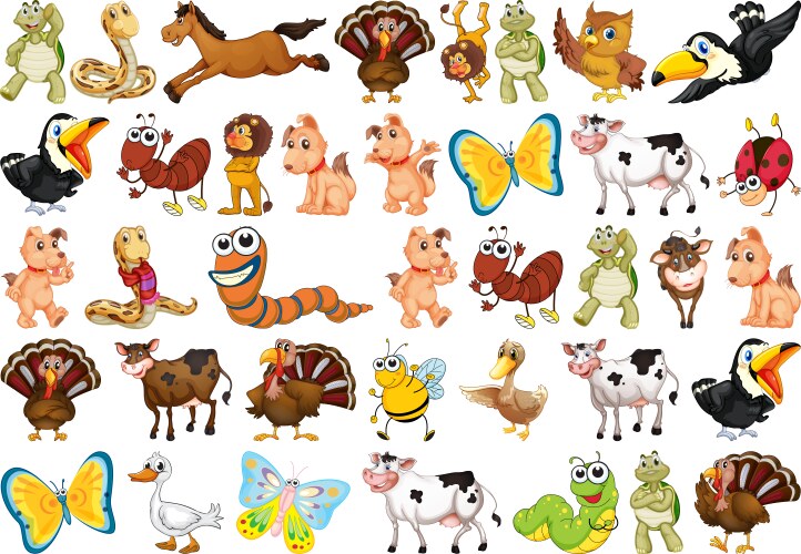 Set of wild animals Royalty Free Vector Image - VectorStock