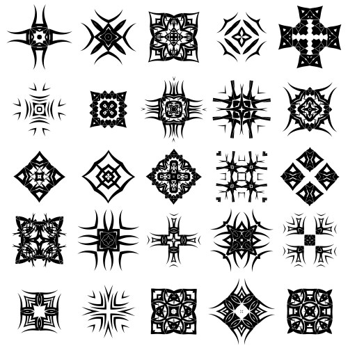 Tribal Rosette Tattoo Collection Vector Image