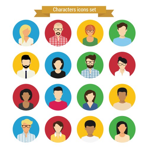Big set of avatars profile pictures flat icons Vector Image