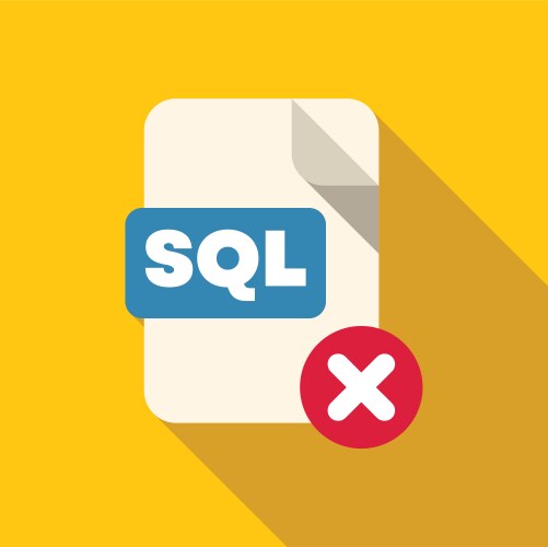 Sql file rejected database error data vector image