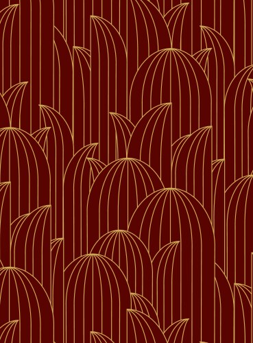 Golden leaves swirls art deco wallpaper Royalty Free Vector