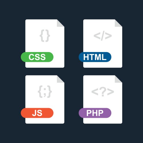 css html js php collection web development vector image