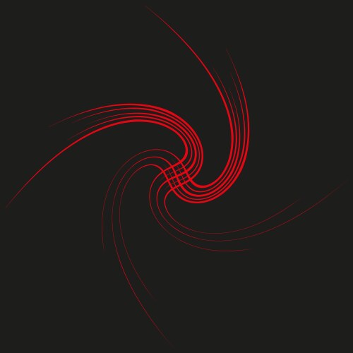 Red swirl pattern abstract curved lines twisting vector image
