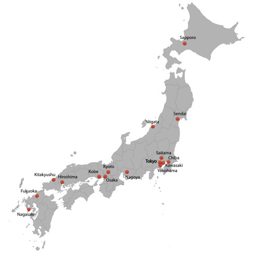 Detailed map of the japan vector image