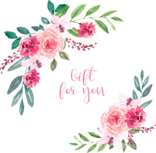 Floral Bouquet Watercolor Line Art Vector Image