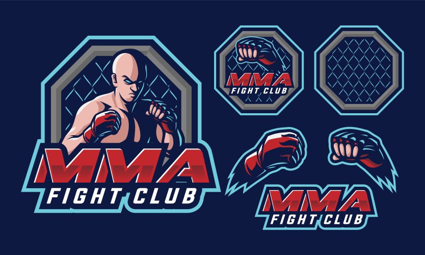 mma mascot logo design vector