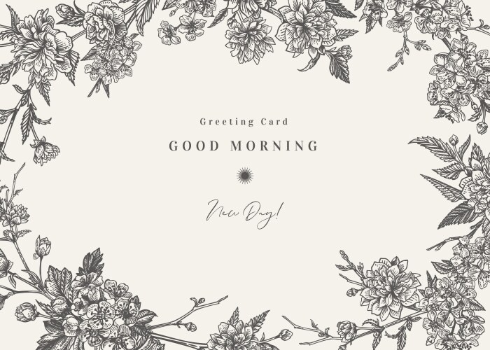 Cherry Blossom Frame - Floral Sketch Vector Image