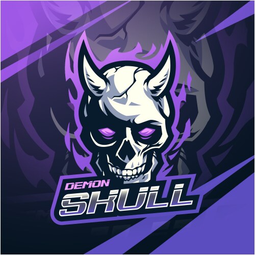 Demon Skull Mascot Logo Vector Image