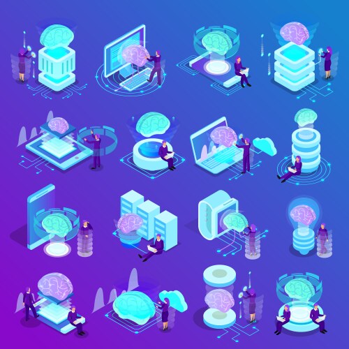 Artificial intelligence flowchart Royalty Free Vector Image