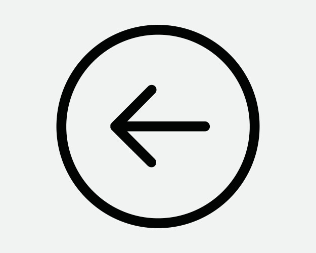 Left circle icon arrow point pointer before swipe vector image