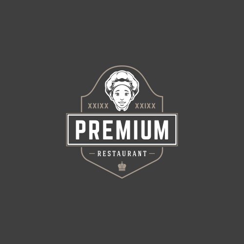 Chef Hat Restaurant Logo Vector Image