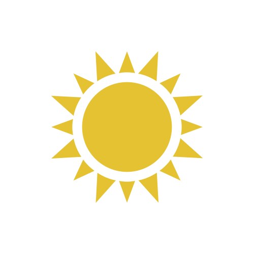 flat sun icon vector image