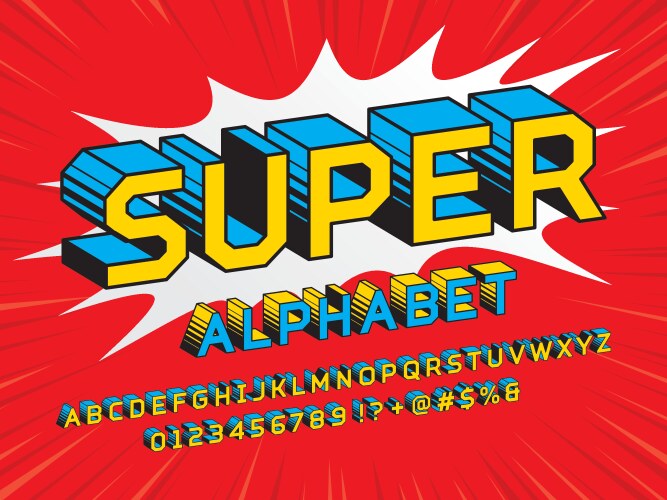Superhero Comic Font Vector Image