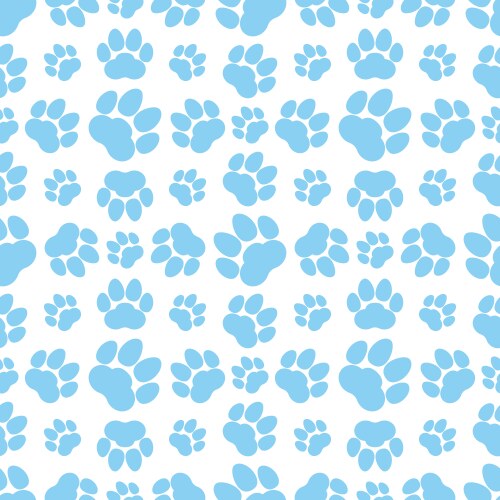 Blue paw print seamless repeating background Vector Image