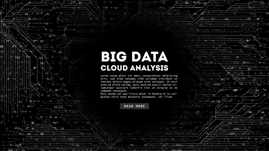 Big data cloud computing blockchain visualiztion vector image