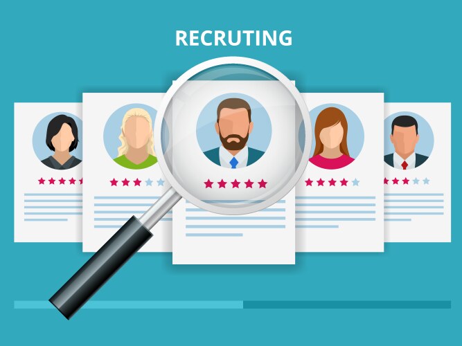 hiring and recruitment concept for web page vector image