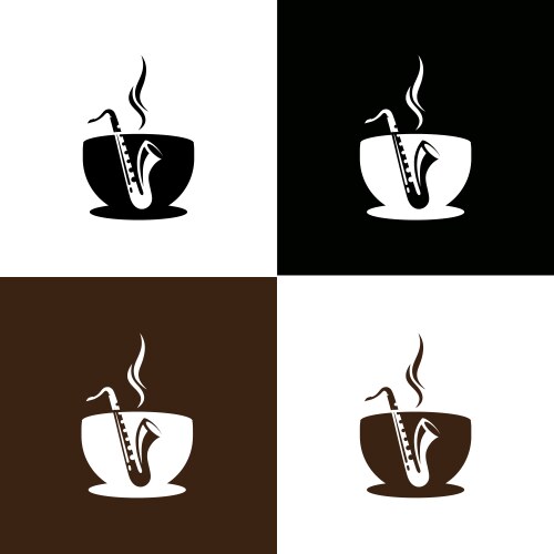 Saxophone coffee logo vector image