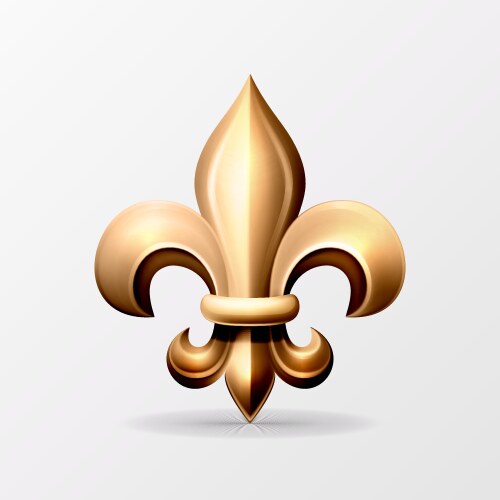 3d realistic golden fleur de lis icon Vector Image