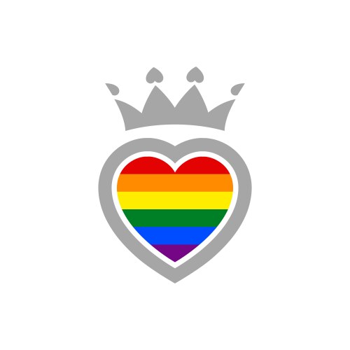 LGBT Pride Heart with Rainbow Crown Vector Image