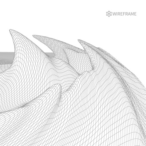 wireframe landscape on white background abstract vector image