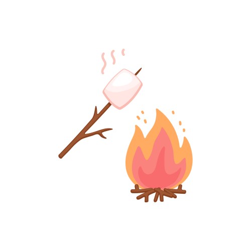 Marshmallow Roasting Bonfire Vector Image