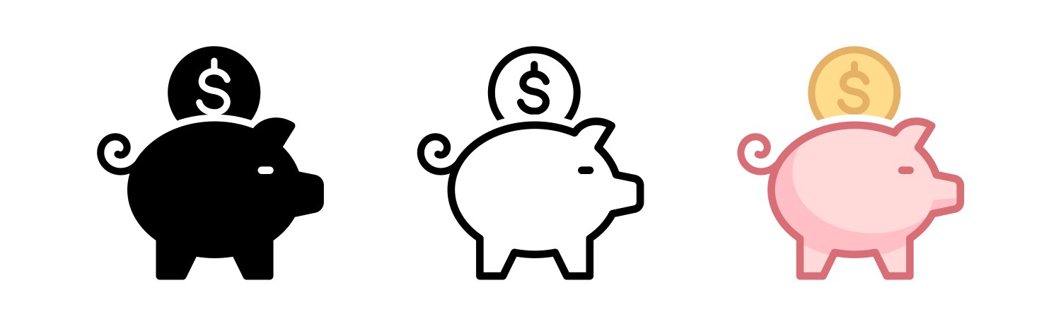 piggy bank icon saving money vector image