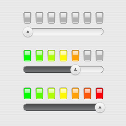 Colorful Level Slider Indicator Vector Image