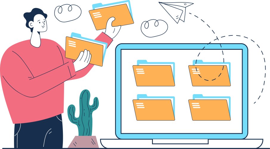 Sharing files online Royalty Free Vector Image