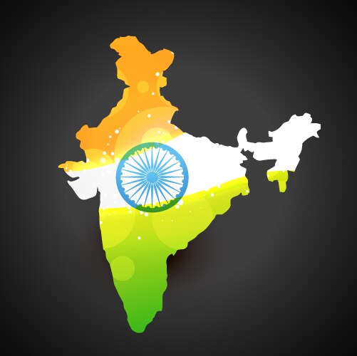 indian flag map vector image vector image