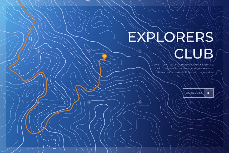 Topographic contour map with markers futuristic Vector Image