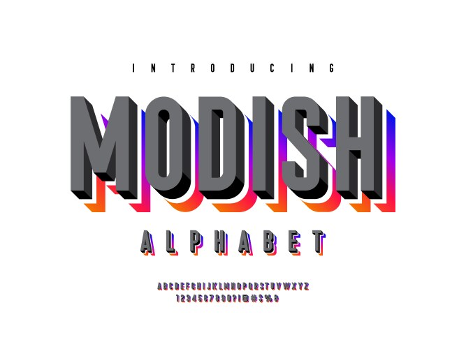 Funky playful style font design colorful alphabet Vector Image