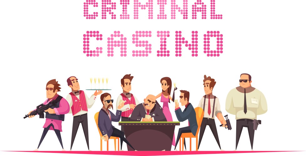 Criminal casino background composition vector image