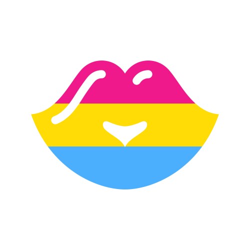 Symbol lips with pansexuality flag lgbt pride vector image