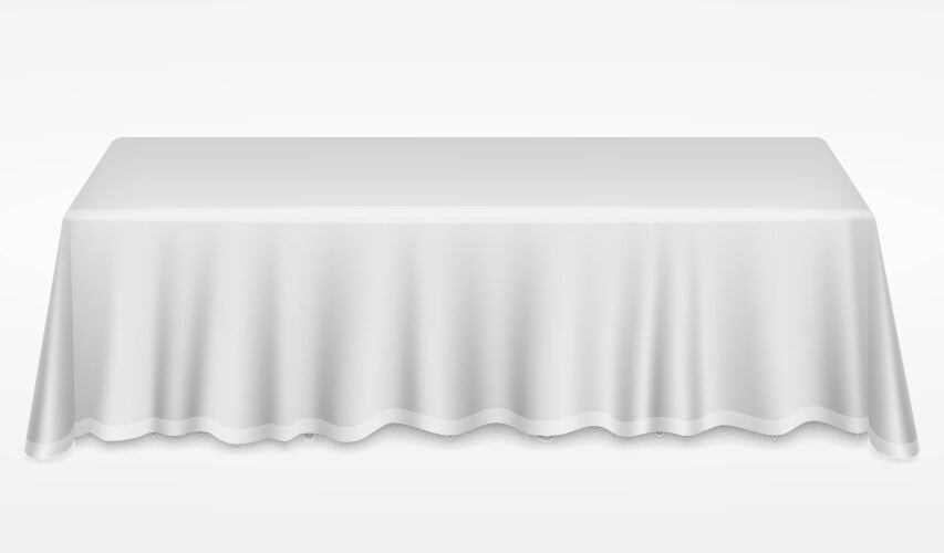 empty dinner banquet table with white cloth 3d vector image