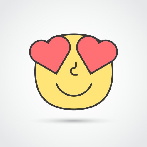 Amour emoji face with big eyes eps10 Vector Image