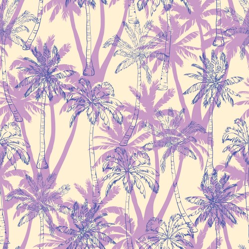 Seamless pattern with coconut palm trees Vector Image