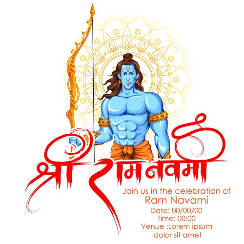 Lord Rama Ram Navami Celebration Vector Image