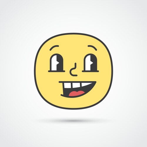 Cheerful emoji face with big eyes eps10 Vector Image