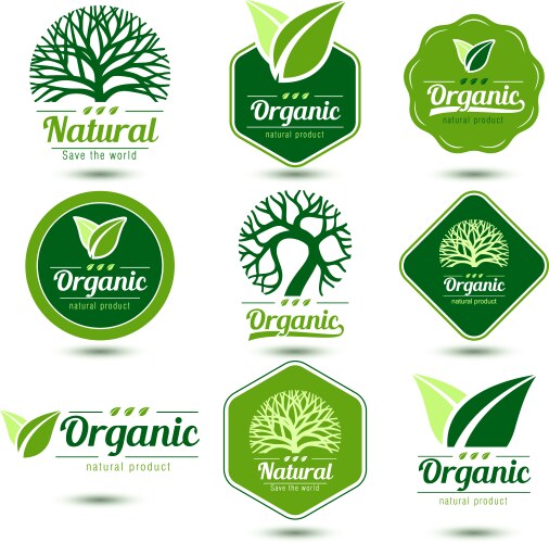 Eco friendly label set Royalty Free Vector Image