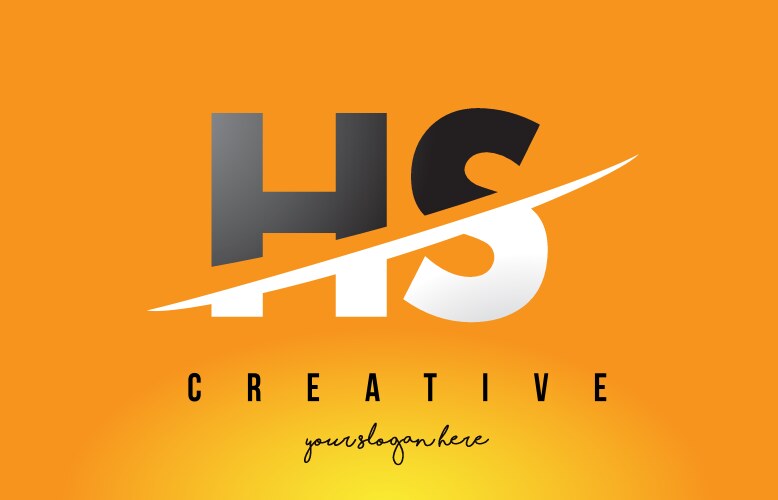 Hs h s letter modern logo design with yellow Vector Image
