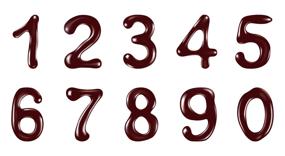 Alphabet letters written with chocolate Vector Image