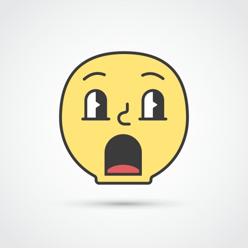 Amazed emoji face with big eyes eps10 Vector Image