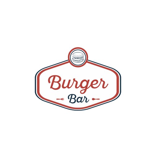 Burger Bar Logo - Retro Style Vector Image