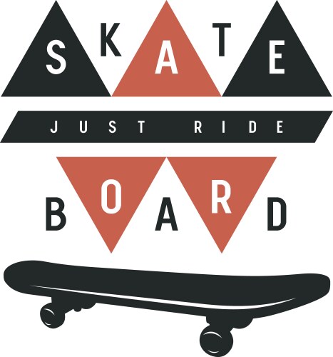 Skateboarding Typography Art Vector Image