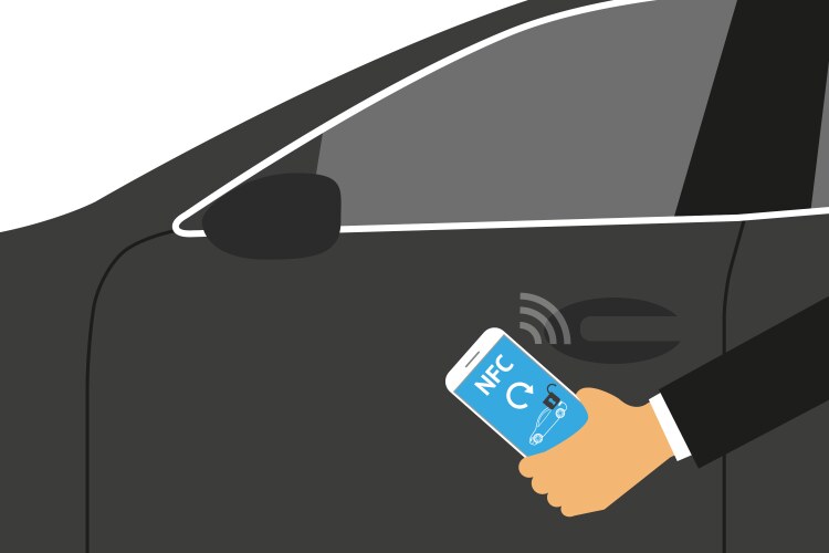 Remote access via smartphone mobile app Royalty Free Vector