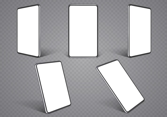 Smartphone layouts from different angles mobile vector image