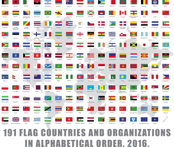 World flags all Royalty Free Vector Image - VectorStock