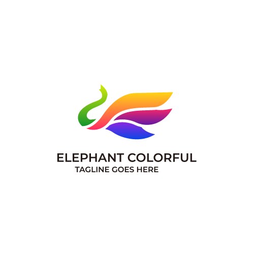 elephant colorful design concept template vector image vector image