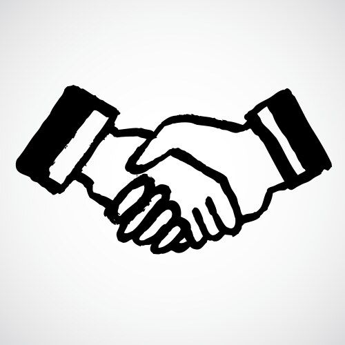 Ink Handshake Illustration Vector Image
