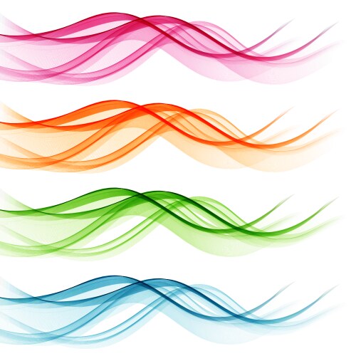 Set of color wave Royalty Free Vector Image - VectorStock